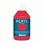 LOT DE 3 - DARWI FLACON DE 250 ML DE PEINTURE ACRYLIQUE UNIVERSELLE BRILLANTE - CARMIN