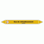 LOT DE 5 - MARQUEUR TUYAUTERIE - GAZ REFROIDISSEMENT - VINYLE LAMINÉ 450 X 52 MM