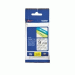 RUBAN LAMINÉ BROTHER 9 MM TZE 121 TRANSPARENT ÉCRITURE NOIRE