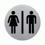 PICTOGRAMME 'THE BADGE' WC FEMMES & HOMMES, ARGENT - LOT DE 5