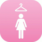 PLAQUE SIGNALÉTIQUE EN DRAPEAU PLEXI - VESTIAIRE FEMME (ROSE)
