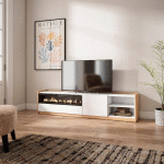 SKRAUT HOME - MEUBLE TV, BANC TÉLÉ, 207X50X37 CM, POUR LES TV JUSQU