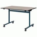 TABLE MALIBU RAB. 120X80 T6 DL ST ACACIA/NOIR BLEU 5025 - MANUTAN EXPERT