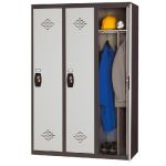 VESTIAIRE AVANTAGE - INDUSTRIE SALISSANTE - 3 COLONNES - CORPS ANTHRACITE - PORTES GRIS