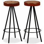 TABOURETS DE BAR LOT DE 2 CUIR V�RITABLE - VIDAXL