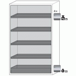 ARMOIRE SÉCURITÉ S-PHOENIX-90 S90.196.120.FDAS JAUNE - ASECOS