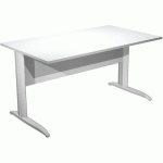 BUREAU DROIT PIEDS L EN MÉTAL FAST 140 CM - BLANC - BLANC