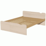 LIT TÊTE ET PIED DÉCO SOMMIER À LATTES 140X190 CM IDENTITÉ ARGENT/PIN - MANUTAN COLLECTIVITÉS