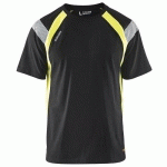 T-SHIRT NOIR/JAUNE FLUORESCENT TAILLE XS - 333210309933XS - BLAKLADER