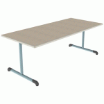 TABLE BANDANA 180X80 T4 DL STRAT POLY. ÉRABLE G. BEIGE/LAGON - MOBIDECOR