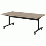TABLE MALIBU RAB. 160X80 T3 DL STRA ABS CHÊNE 1146/NOIR 9005