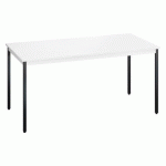 TABLE MULTI-USAGES L 160 X P 80 CM BLANC PIEDS NOIR