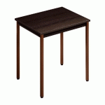 TABLE POLYVALENTE RECTANGLE - L. 70 X P. 60 CM - PLATEAU NOIR - PIEDS BRUNS