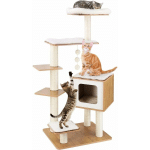 ROLEADER - ARBRE À CHAT STABLE, ARBRE À GRIMPER AVEC GROTTE, GRANDE TOUR DE JEUX AVEC GRIFFOIRS DE SISAL, TAPIS LAVABLE, ESCALIER (138CM)