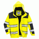 PORTWEST C466 BLOUSON HIVIS 3 EN 1 JAUNE/NOIR - TAILLE S