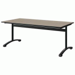 TABLE MALIBU 160X80 T4 DL STRA CHÊNE 1146/NOIR NOIR 9005