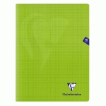 CAHIER PIQUÉ MIMESYS 24X32CM 48 PAGES PETITS CARREAUX COUVERTURE POLYPROPYLÈNE - VERT - LOT DE 20