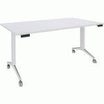 TABLE 160X80 CM BLANC/PIED BLANC - SIMMOB