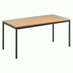 TABLE DE BUREAU MULTI-USAGE ÉCO CHÊNE CLAIR 160 X 80 CM PIÈTEMENT NOIR