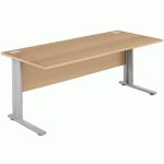 TABLE DROITE L180X80 HETRE ALU - MANUTAN EXPERT