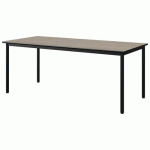 TABLE MALIBU 180X80 T5 4P STRA CHÊNE 1146/NOIR NOIR 9005