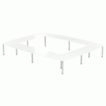 TABLE RÉUNION ATEM 500 X 400 CM PIED ROND ALU/BLANC - MBA