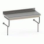 TABLE SEMI-SUSPENDUE EN INOX PROFESSIONNELLE 700 X 1200 MM