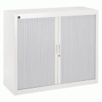 ARMOIRE À RIDEAUX DÉMONTABLES BRUNEAU 100 X 120 CM CORPS BLANC PORTES ALUMINIUM