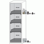 ARMOIRE SÉCURITÉ S-PHOENIX-90 S90.196.060.FDASR JAUNE - ASECOS