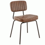 CHAISE INTÉRIEURE - MÉTAL - SIMILI MARRON VINTAGE - STANLEY