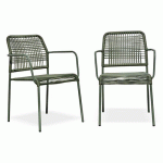 FAUTEUILS DE JARDIN EN CORDE ET ACIER-VERT - CITYGARDEN