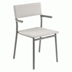FAUTEUILS ORON ALUMINIUM TITANE BATYLINE DUO GALET - LAFUMA MOBILIER