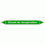 LOT DE 3 - MARQUEUR TUYAUTERIE - CIRCUIT RÉCUPÉRATION - VINYLE LAMINÉ 250 X 26 MM