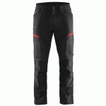 PANTALON DE TRAVAIL SERVICES STRETCH NOIR/ROUGE TAILLE 56C - BLAKLADER