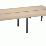 PÔLE DE 4 BUREAUX DROITS CHÊNE CLAIR L 140 X P 80 CM PIÉTEMENT MÉTAL ANTHRACITE - ARCH