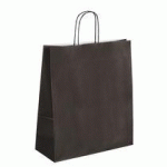 SACS BOUTIQUE KRAFT POIGNÉES TORSADÉES NOIR 40 X 35 X 14 CM - 50 SACS