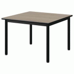 TABLE MALIBU 80X80CM T2 4P STRA CHÊNE 1146/NOIR NOIR 9005