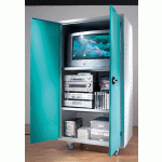 ARMOIRE MONOBLOC MICRO-INFORMATIQUE PORTES COLORIS AMANDE - MANUTAN COLLECTIVITÉS