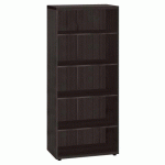 BIBLIOTHÈQUE HAUT BOIS H 183 X L 80 CM NOIR ÉBÈNE SHINY