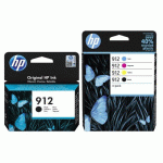 HP 912 PACK 2 CARTOUCHES NOIRES + 3 CARTOUCHES COULEUR POUR IMPRIMANTE JET D