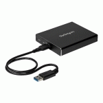 STARTECH.COM BOÎTIER USB 3.1 (10 GB/S) DUAL SLOT POUR SSD M.2 SATA AVEC RAID - BOÎTIER USB 3.1 2X SSD - USB-A ET USB-C - ALUMINIUM - BAIE DE STOCKAGE FLASH
