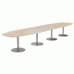 TABLE CONFÉRENCE ELGA PIED COROLLE480X113 PLATEAU STRATIFIÉ ACACIA/ALU - MANUTAN COLLECTIVITÉS