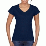 TEE-SHIRT FEMME COL V NAVY T.M