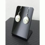 BOUCLES D'OREILLES OEIL DE SAINTE LUCIE ET ARGENT OVALES