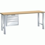 ÉTABLIS GRIS CLAIR 1500X800X850 CAP. 800KG ET 4 TIR. 75KG - LISTA