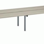 PÔLE DE 4 BUREAUX CHÊNE GRIS OU NOYER L 160 X P 60 CM, PIÉTEMENT MÉTAL ALUMINIUM - ARCH