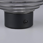 REALITY LEUCHTEN LAMPE DE TABLE LED RECHARGEABLE EARL, NOIR/FUMÉE, HAUTEUR 14,5 CM, VERRE