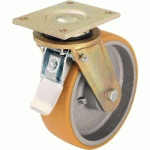 ROUL. PIV.+ FREIN D=250X80MM F=1500KG BGE PO LYURETHANE