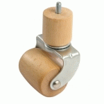 ROULETTE PIVOTANTE GALET BOIS - MASSE BOIS - TIGE FILETÉ 70 MM - CHARGE 100 KG - M 10 - HAUTEUR 180 MM AVL