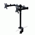 SUPPORT 2 ÉCRANS PC OU TV - POUR TABLE DE TRAVAIL - FIXATION PAR BRIDE EMUCA